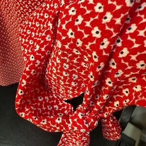 Red Floral Patterned blouse
